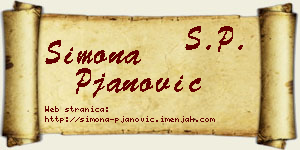 Simona Pjanović vizit kartica